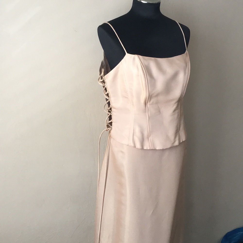 Rebecca USA light gold two-piece corset skirt XL